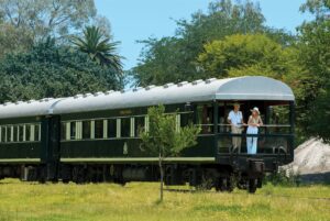 Take the rovos rail in South Africa and make your way to MV Matusadona in Zimbabwe